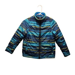 Mountain Xpedition Blue & Yellow Insulated Puffer Winter Ski Coat Jacket MED :8